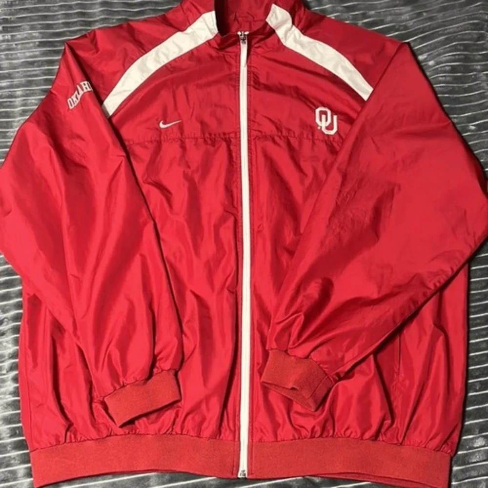 Vintage NIKE OU SOONERS CLIMA-FIT Full Zip‎ Polyester Jacket - PERFECT- Sz 2XL